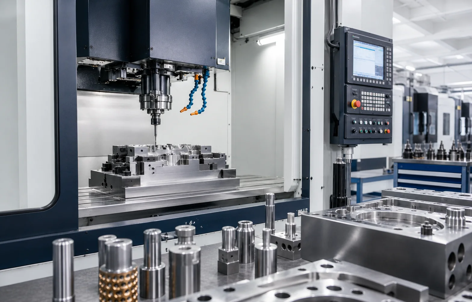 CNC machining and dimensional inspection for precision mold components